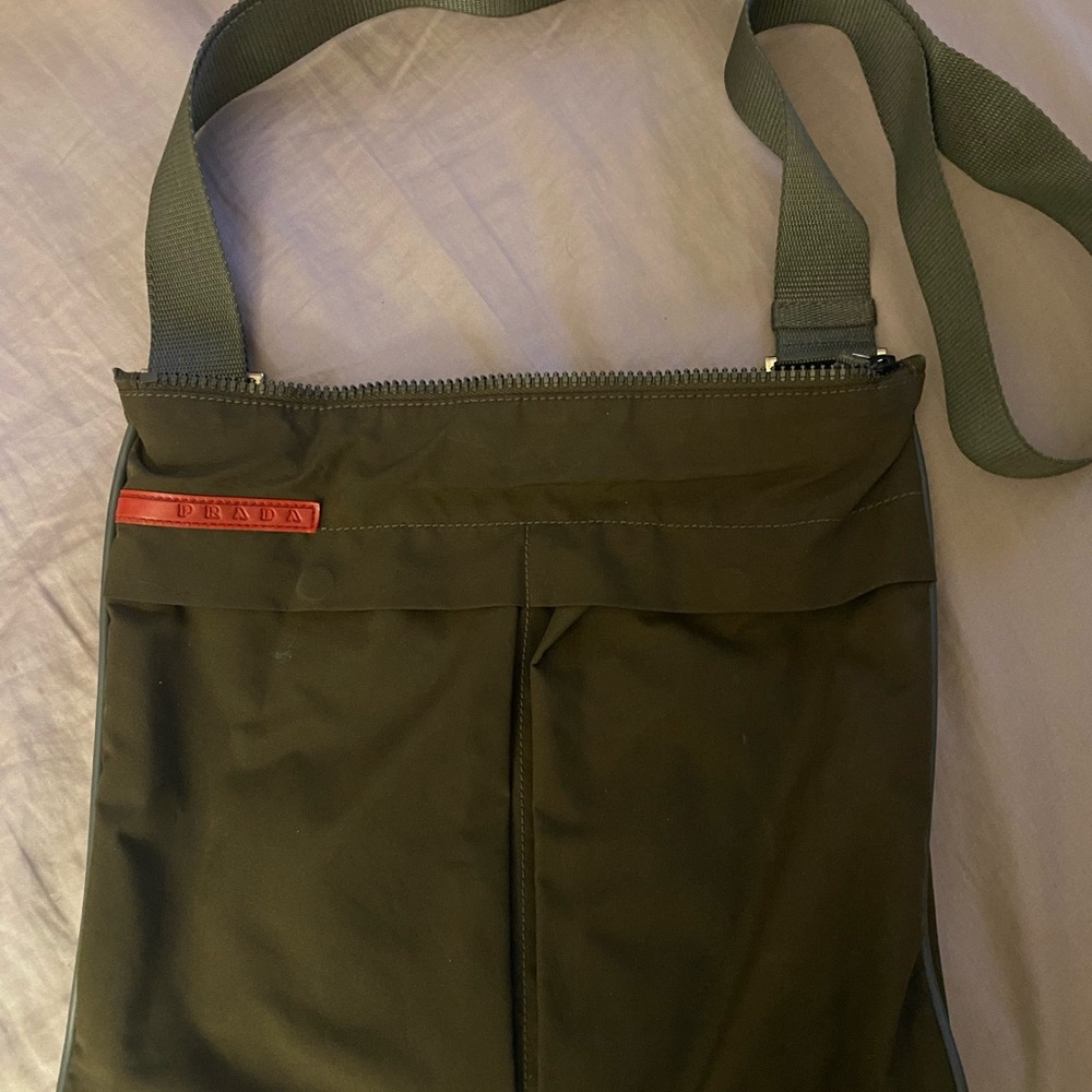 Prada army green crossbody bag